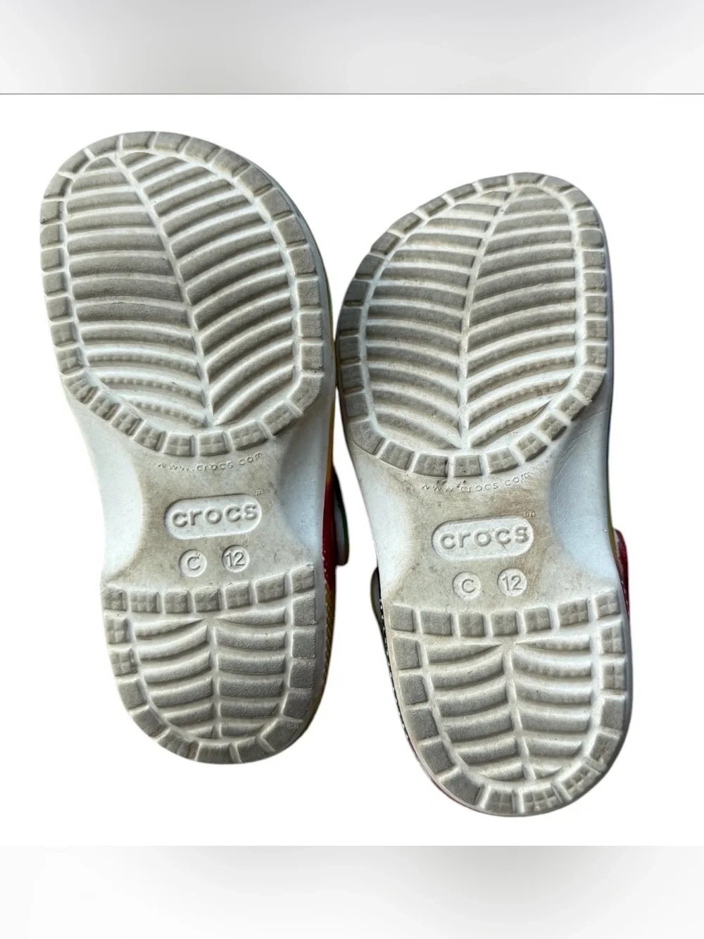 CROCS Kids Tie-Dye Clog Sandals - Red, Yellow, Green, Blue, Purple size 12